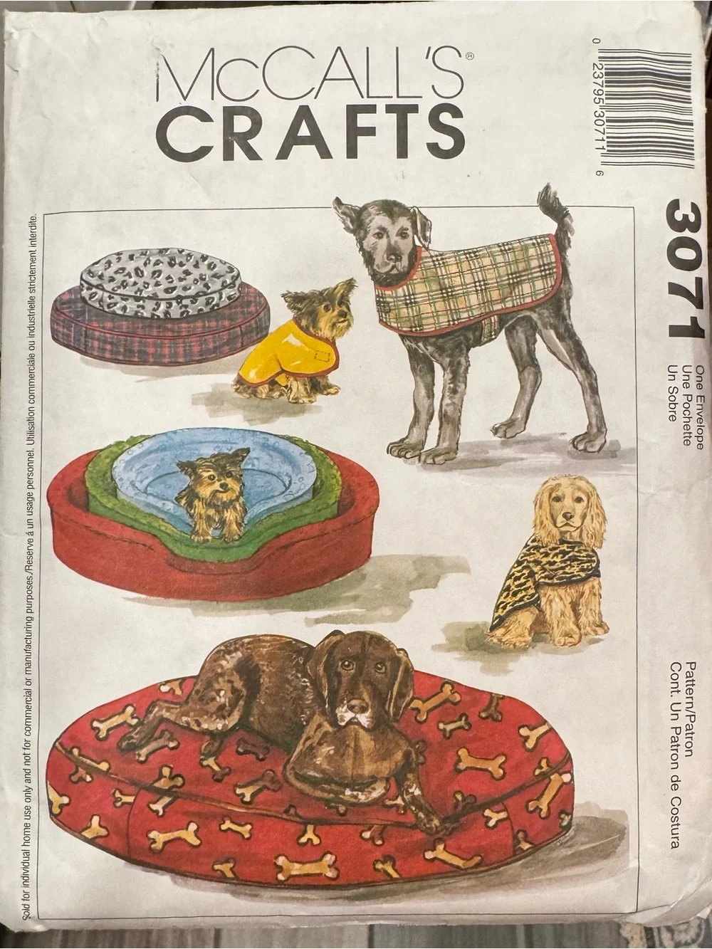 Crafts Dog Bed & Coat Sewing Pattern VINTAGE